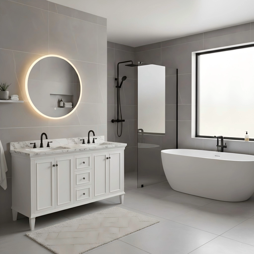 James 60 Solid Wood Vanity with Carrara Marble Top