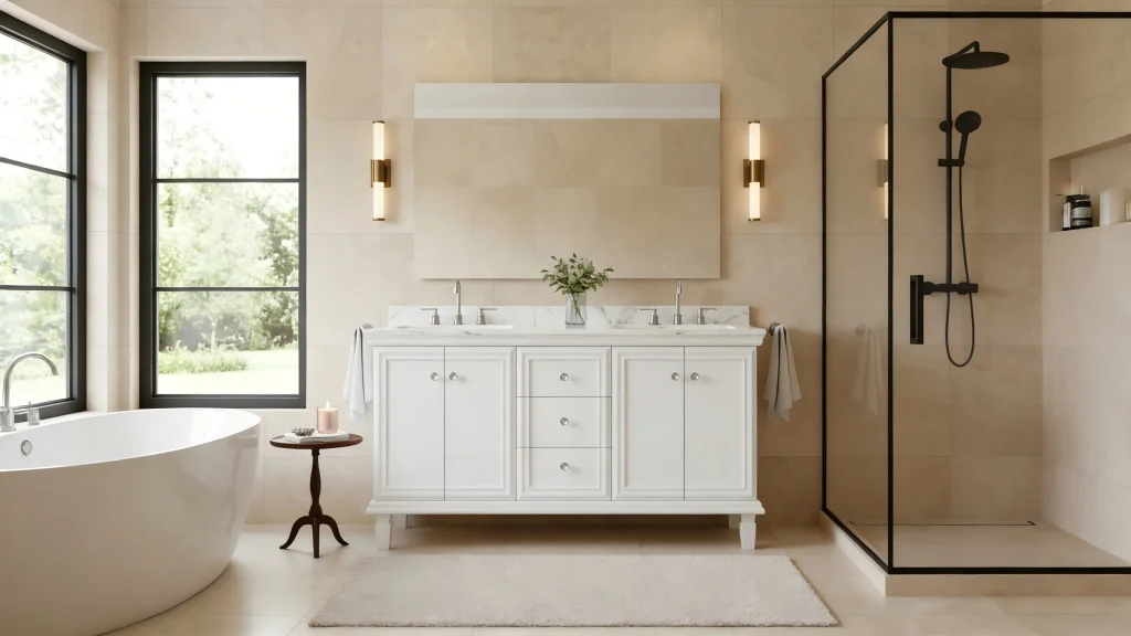 James 60 Solid Wood Vanity with Carrara Marble Top