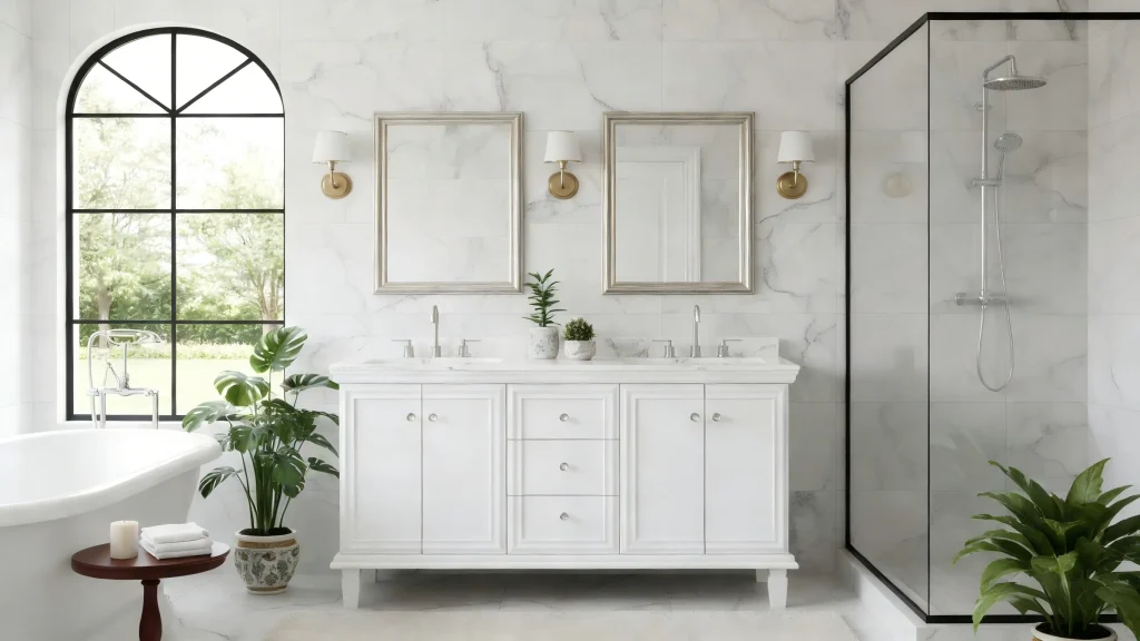 James 60 Solid Wood Vanity with Carrara Marble Top